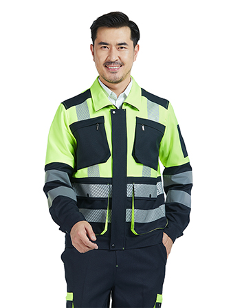 熒光綠高亮反光長(zhǎng)袖工作服